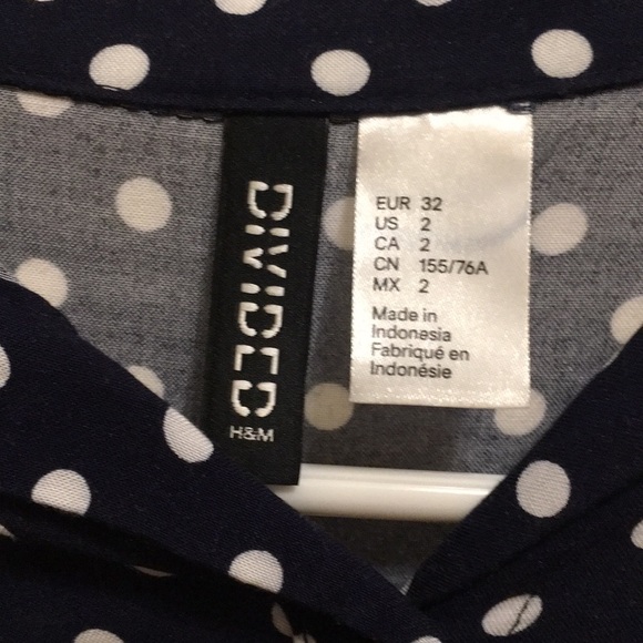 Navy & White Polka Dot Button-Up - Picture 2 of 3